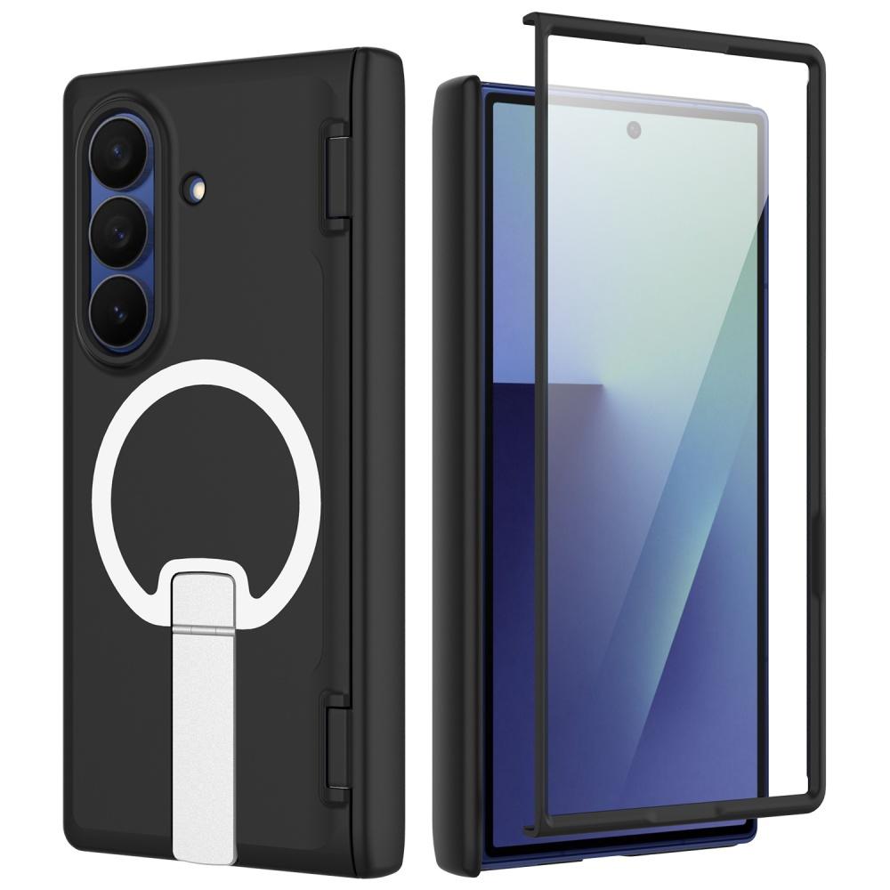 Solid Color for Magsafe Foldable Holder Bracket Phone Case For Samsung Galaxy Z Fold 8 Magnetic Tempered Glass Protective Cover