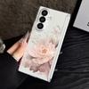 Магнитный чехол для телефона для Samsung Galaxy Z Fold 7 6 5 Fold7 Fold6 Fold5 5G с цветочным принтом, защитой от царапин, прозрачная задняя крышка