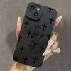 Черный графический чехол с крестами для iPhone 15 14 13 12 11 x XR Xs SE2 SE 8 7 plus pro Max mini силиконовая задняя крышка