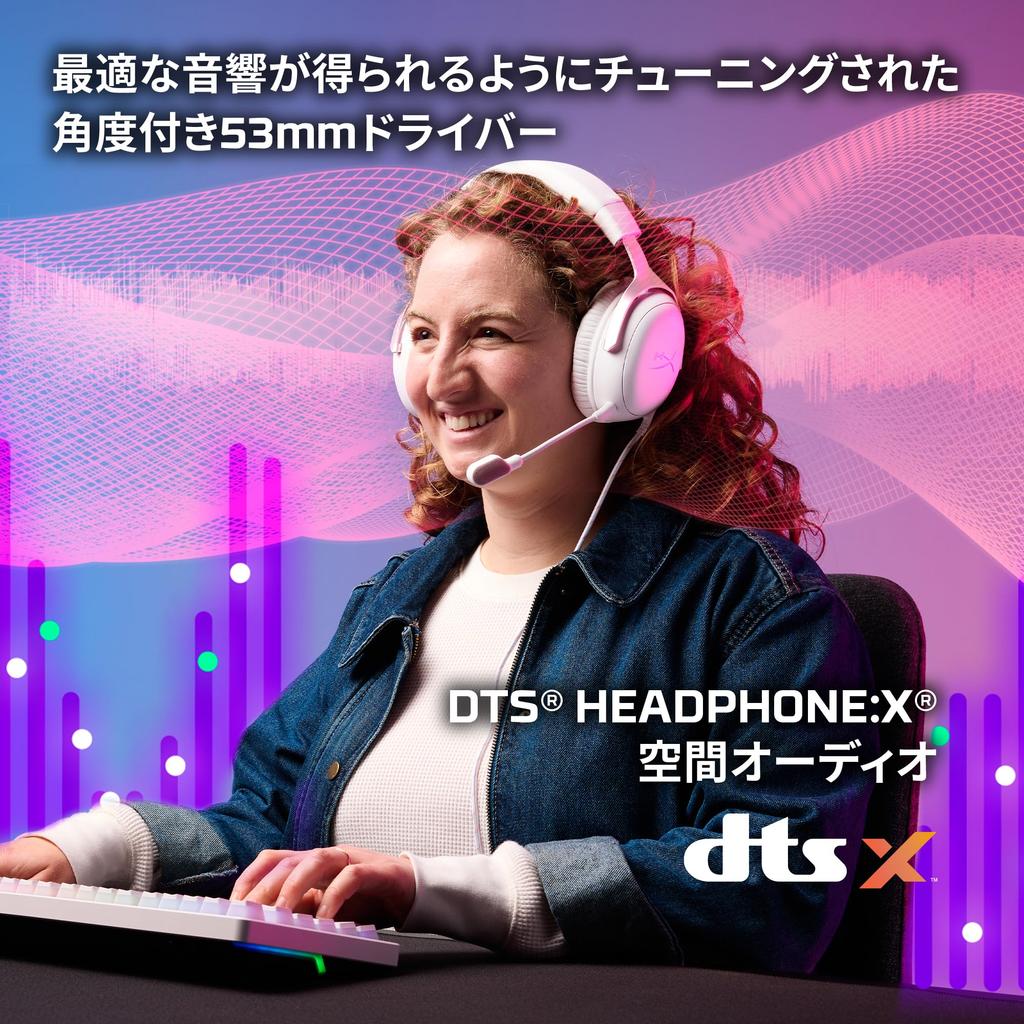 Игровая гарнитура HyperX Cloud III, 53 мм, продукт официального японского дистрибьютора, проводная, драйверы, белый/розовый, (9W1Q4AA)