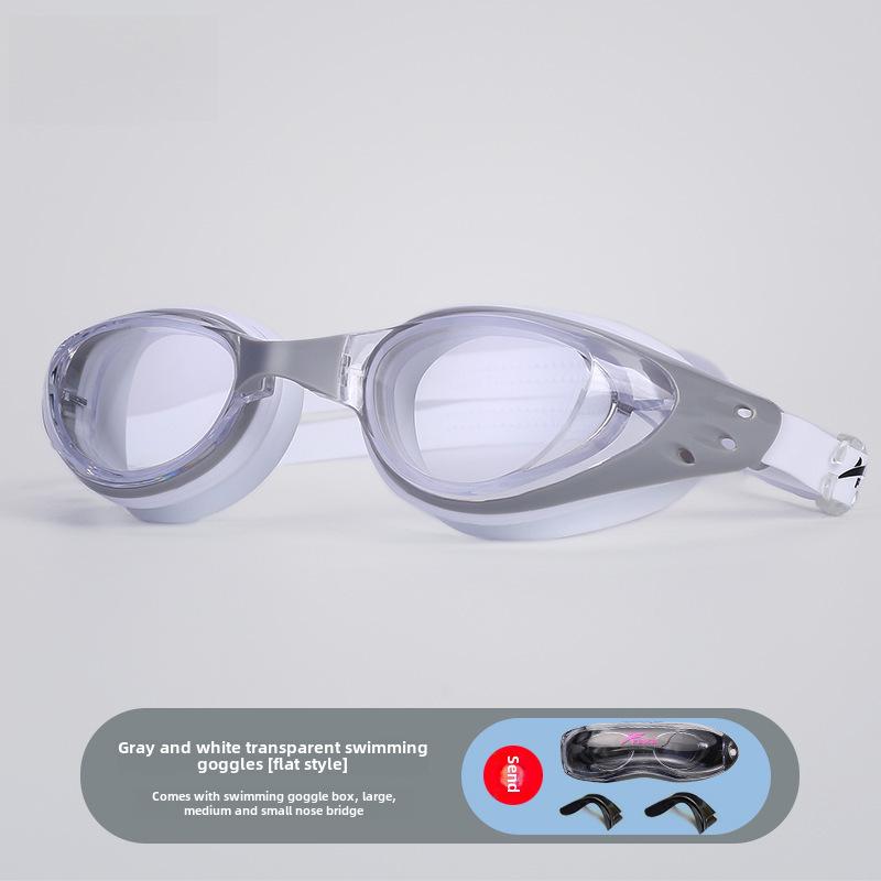 Женские очки для плавания с высокой четкостью для близорукости с набором шапочек — водонепроницаемые, с защитой от запотевания, большая оправа для мальчиков и детей