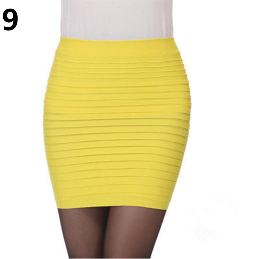 Ladies Sexy Stretch Tight Short Fitted Skirt