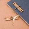 Chinese Style Copper Insect Tea Pet Vintage Dragonfly Figurines Miniatures Desktop Simulation Animal Ornaments Home Decorations