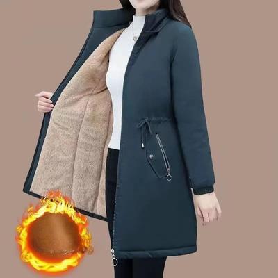 Осенне-зимняя женская верхняя одежда средней длины больших размеров с капюшоном, кардиган на молнии, свободная повседневная удобная куртка