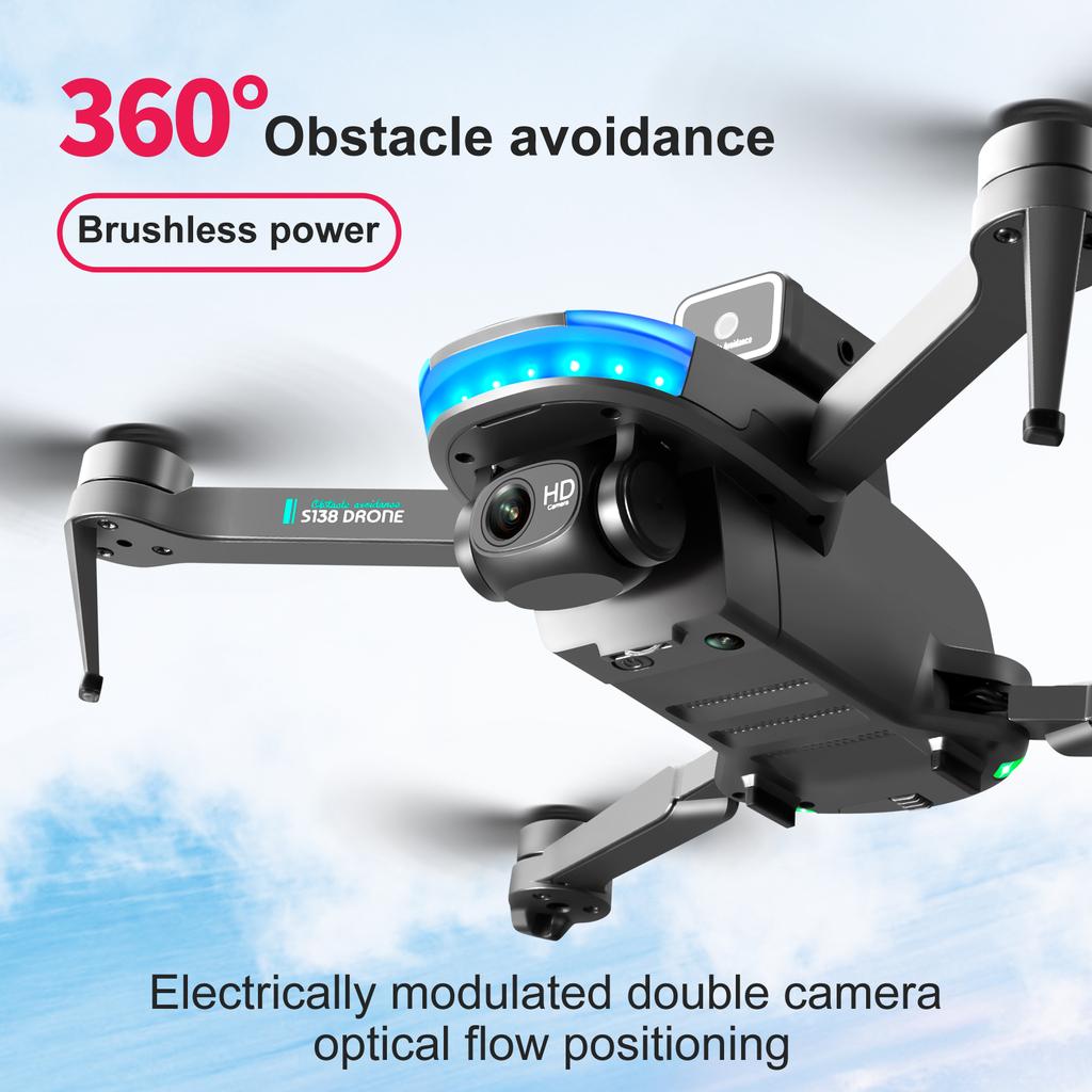 Новый S138 RC Drone ESC HD Dual Camera Wifi FPV Obstacle Avoiding Wireless Motor Складной Quadcopter Gift Toys