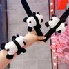 Slap Bracelet Cartoon Panda Doll Decor Color Matching Elastic Flexible Band Soft Plush Snap Bracelet Couple Gift Wrist Decoration Wrapping Slap Band