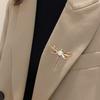 Yousheng Dragonfly Brooch Rhinestone Faux Pearl Decor Suit Coat Collar Dress Hat Decoration Pin Insect Brooch for Formal Party Wedding
