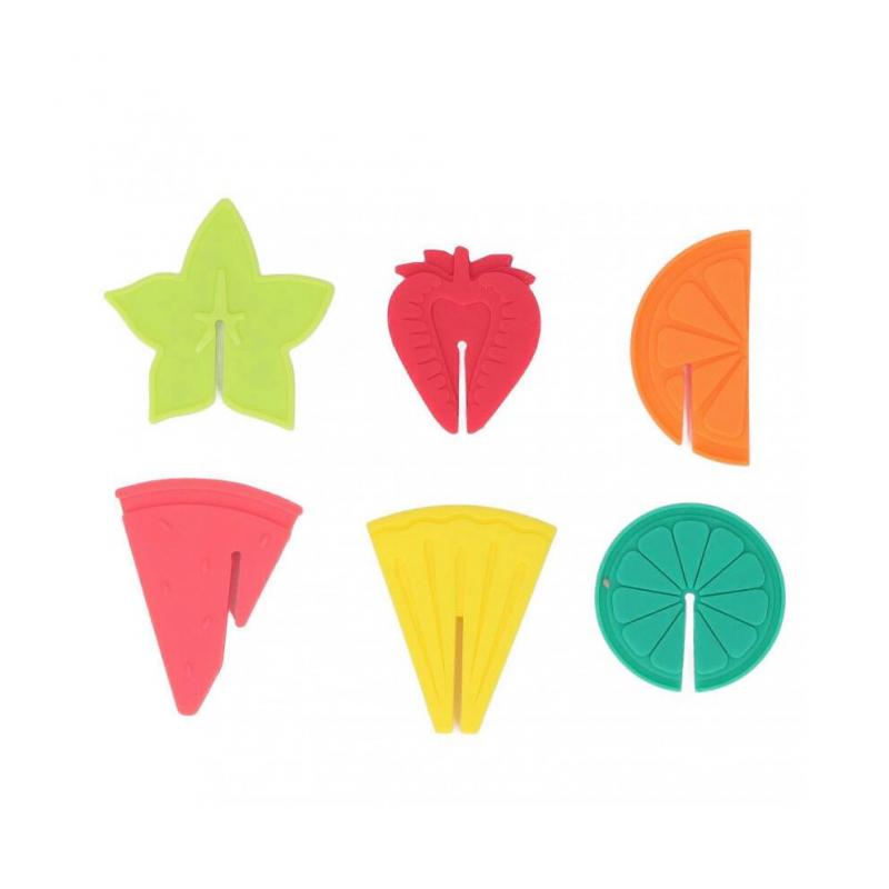 6pcs Wine Glass Marker Silicone Fruit Pattern Harmless Reusable Drink Cup Labels for Bar Party