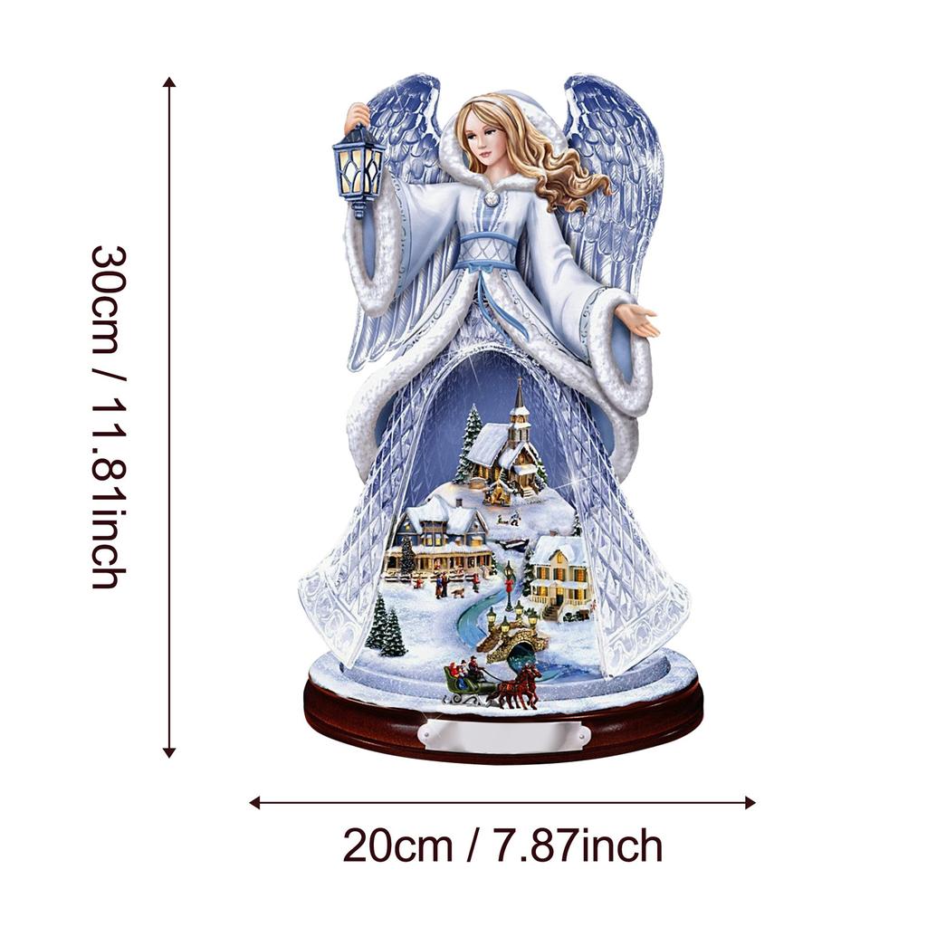 Рождественский ангел вращающаяся скульптура поезд украшения наклейка наклейка на окно MIT