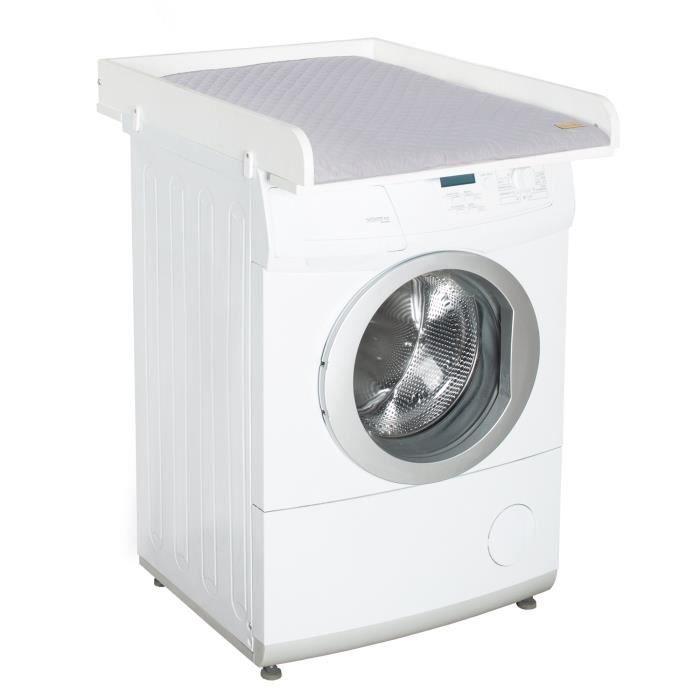 Plan à langer - ROBA - Pour machines à laver - Matelas 'Roba Style' gris inclus - Bois blanc