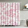 Розовая Цветочная Занавеска для Душа Мягкая Водонепроницаемая Ткань для Декора Ванной Комнаты Доступна в Различных Размерах