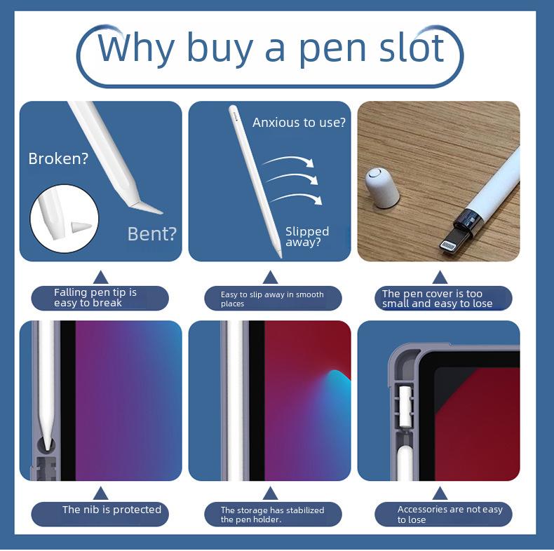 Защитный чехол для iPad 11 с гнездом для стилуса для 10,2-дюймовых Air3, Mini4/5, 2020 Pro (2025)