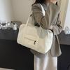 Short Distance Bag Women's Shoulder Bag Large Capacity Commuter Gym Bag Hand Bag Solid Color Tote Bag