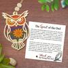 Owl Sun Catcher Natural Timber Hanging Ornament with Spiritual Meaning Card The Owl Wood Craft Wall Hanging Pendant