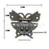 Набор из 4 антикварных бронзовых защелок-бабочек: Маленькая защелка из сплава для подарочных и деревянных коробок