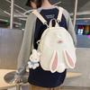 And Single Double Shoulder Bag Crossbody Canvas Kawaii Rabbit Large Capacity