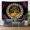Viking Mysterious Symbols Tarot Home Tapestry Psychedelic Scene Wall Hanging Room  Yoga Mat Sheets
