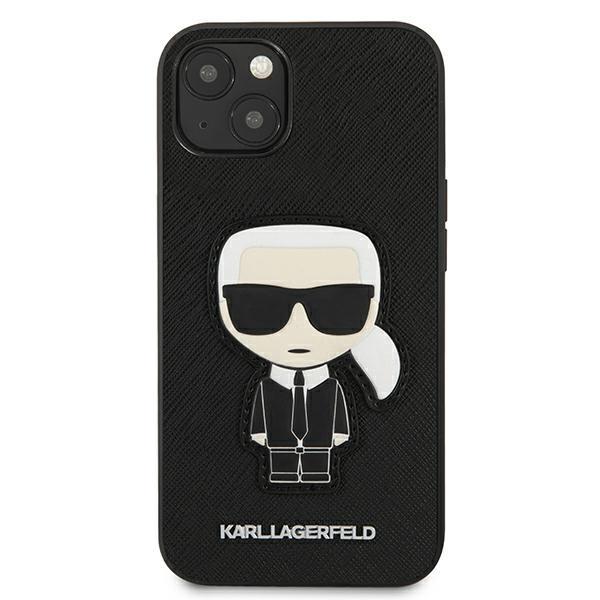 Karl Lagerfeld KLHCP13SOKPK iPhone 13 mini 5.4" black hardcase Saffiano Ikonik Karl`s Patch