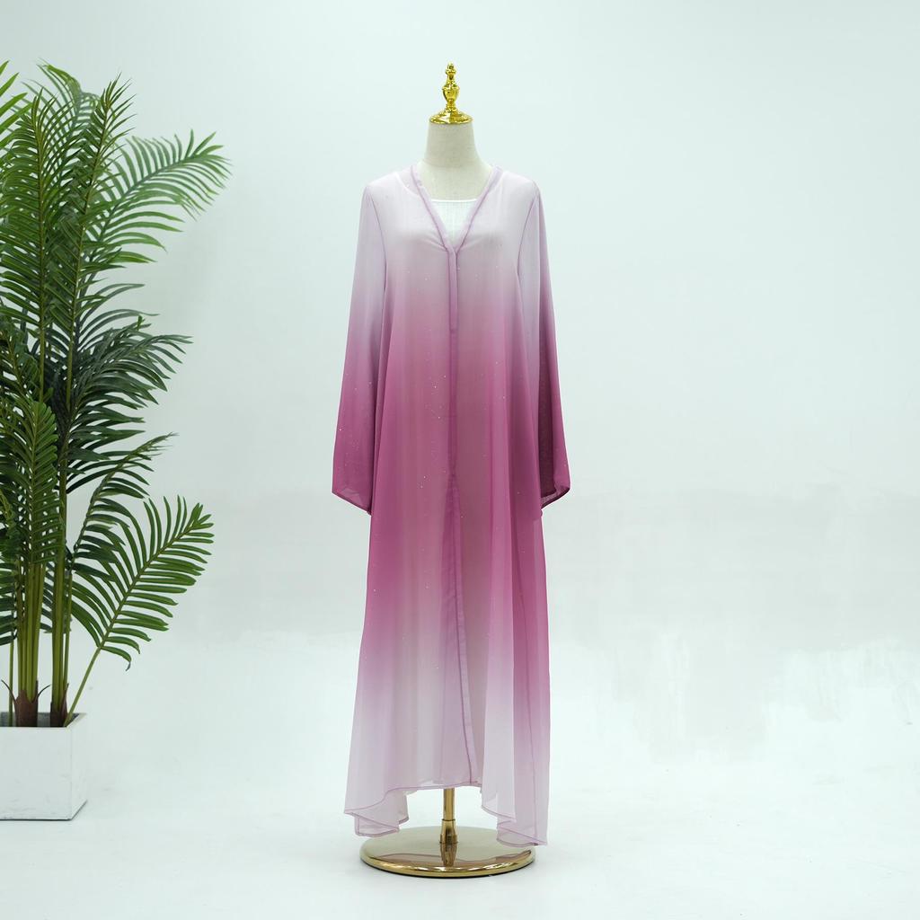 2024 Лория Градиентный цвет Повязка на голову и Повседневный Кардиган-халат для вечеринки LR841