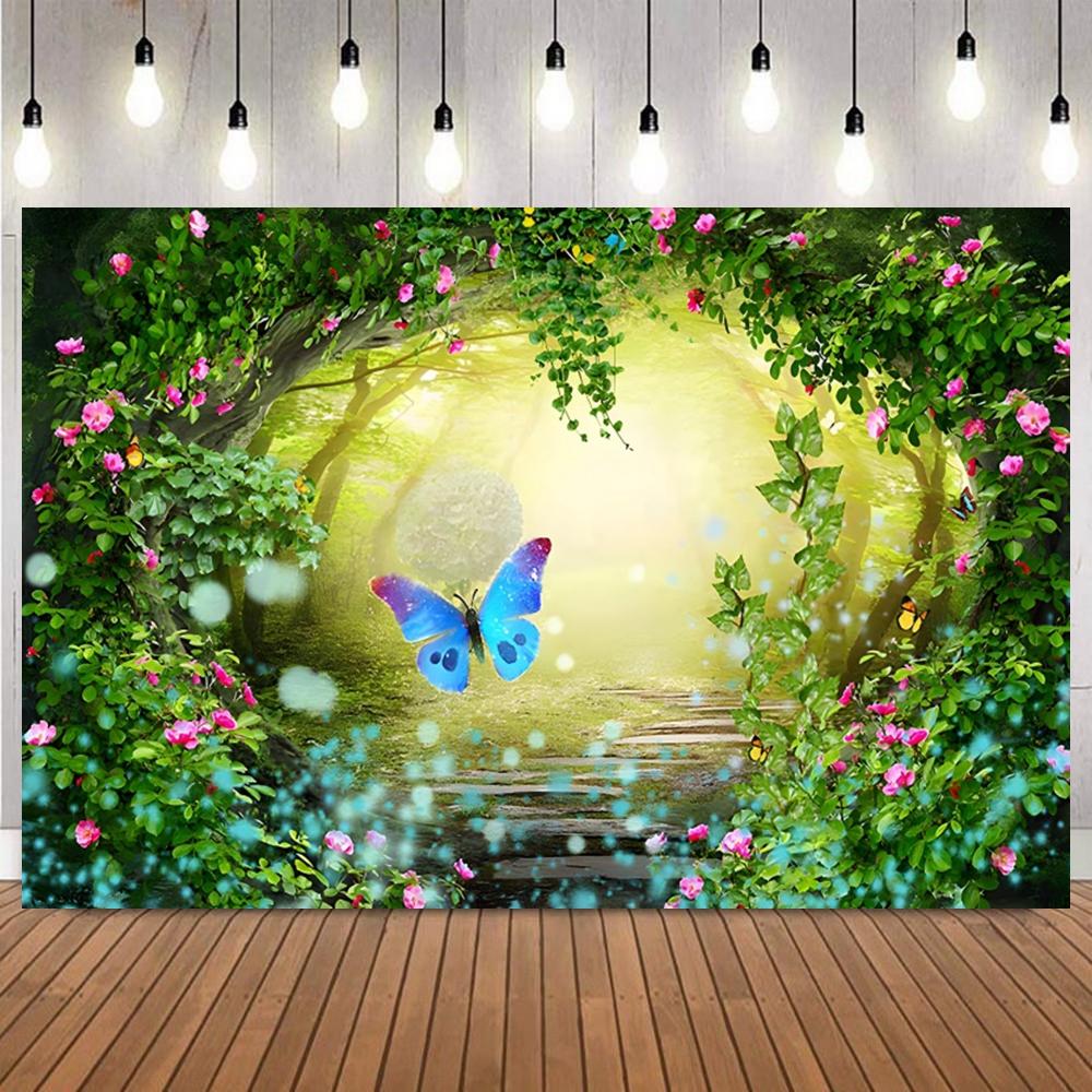 Tropical Forest Jungle Photography Backdrop Rainforest Green Leaves Natural Adventure Camping Birthday Photo Background Props24