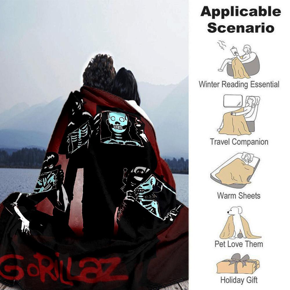 1pc Gorillaz Cartoon Throw Blanket Soft Flannel, Cozy All Season Polyester Perfect for Home, Office