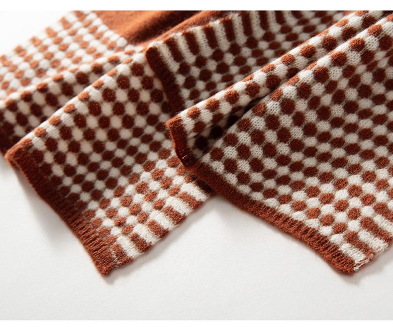 Women's 100% Pure Cashmere Plaid Scarf - Warm, Versatile, Fashionable for Autumn/Winter