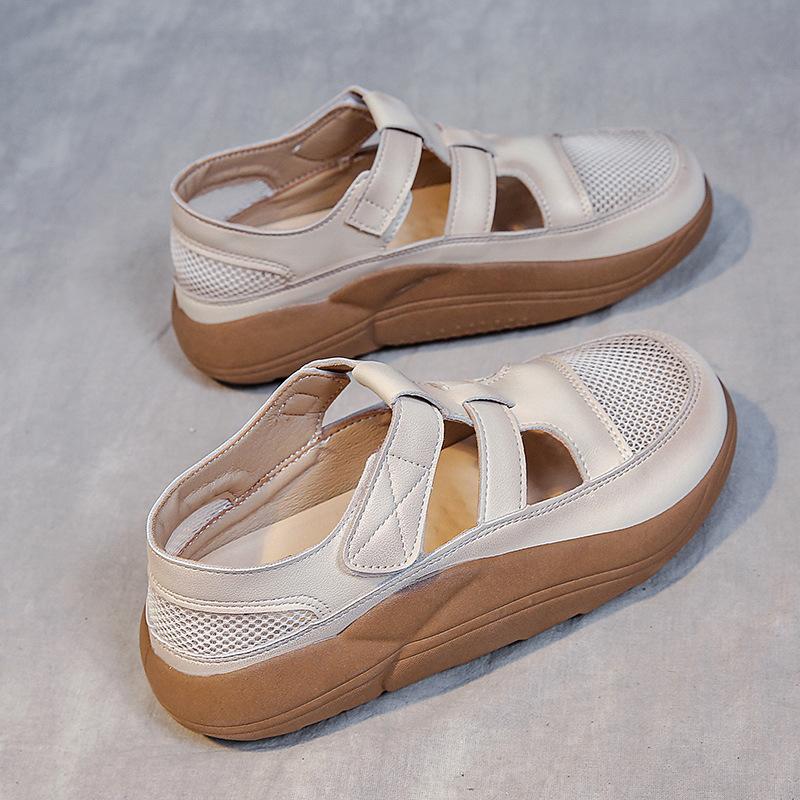 Summer Women Chunky Sandals Hollow Out Sneakers Ladies Breathable Heighten Platform Shoes Youth Girls Fashion Retro Trainers