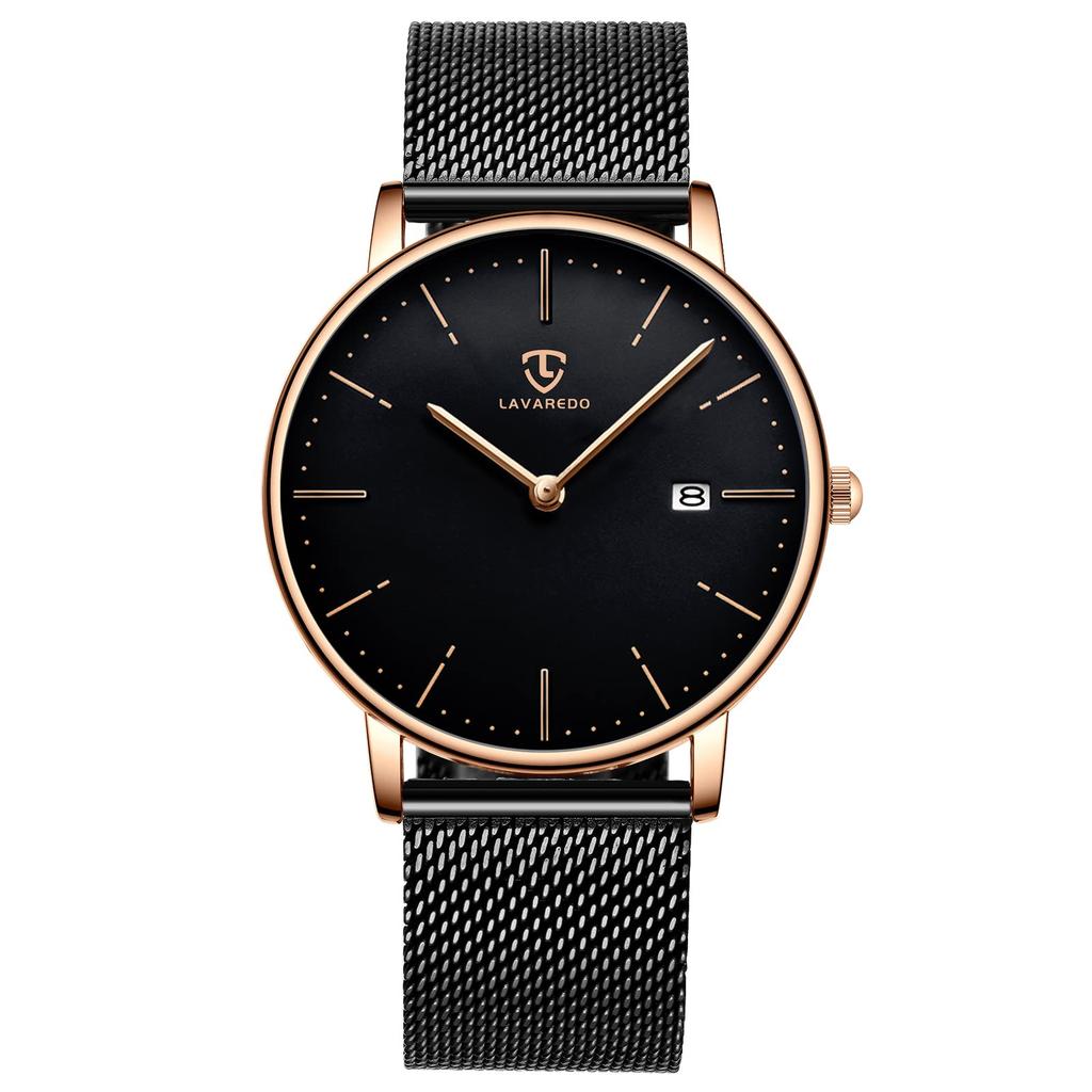 BEN NEVIS Men's Watch, Simple, Stylish, Slim, Casual Design, Date Display, Waterproof, Analog Quartz Movement, Mesh Band, Black