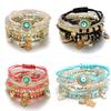 2024 6Pcs/set Bohemian Evil Eye Bracelet Set For Women Fatima Hand Heart Charm Beaded Rope Chain Bangle Female Jewelry Gift