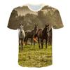 Animal Horse 3D Print Kids Short Sleeve T Shirt Fashion Casual Cartoon T-Shirt Harajuku Boys Girls Children's Clothing Tees Tops