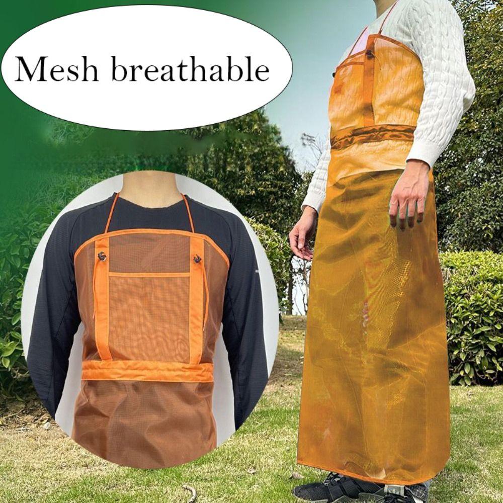 Lightweight Gardening Apron With Pockets Full Coverage Apron Mesh Lawn Mower Apron Outdoor Work