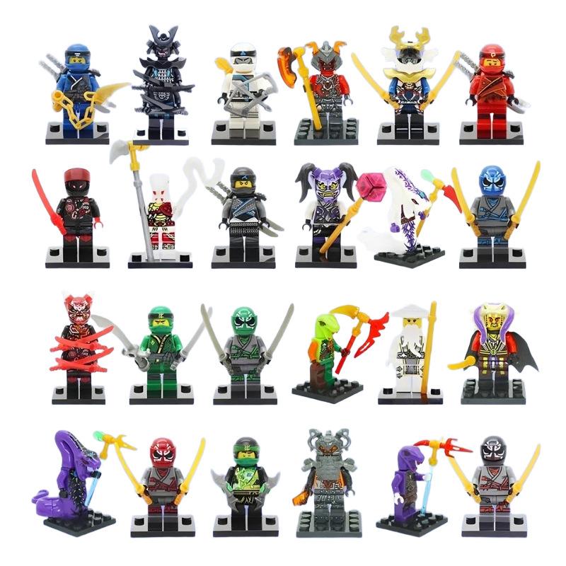 Ninja Battle Building Blocks Ninja Action Figure Set 24-Pack Phantom Series Construction Toys for Kids