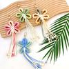 Explosive Exquisite Handmade Woven Flower Tassel Bag Pendant with Rustic Style and Creative Car Keychain Pendant
