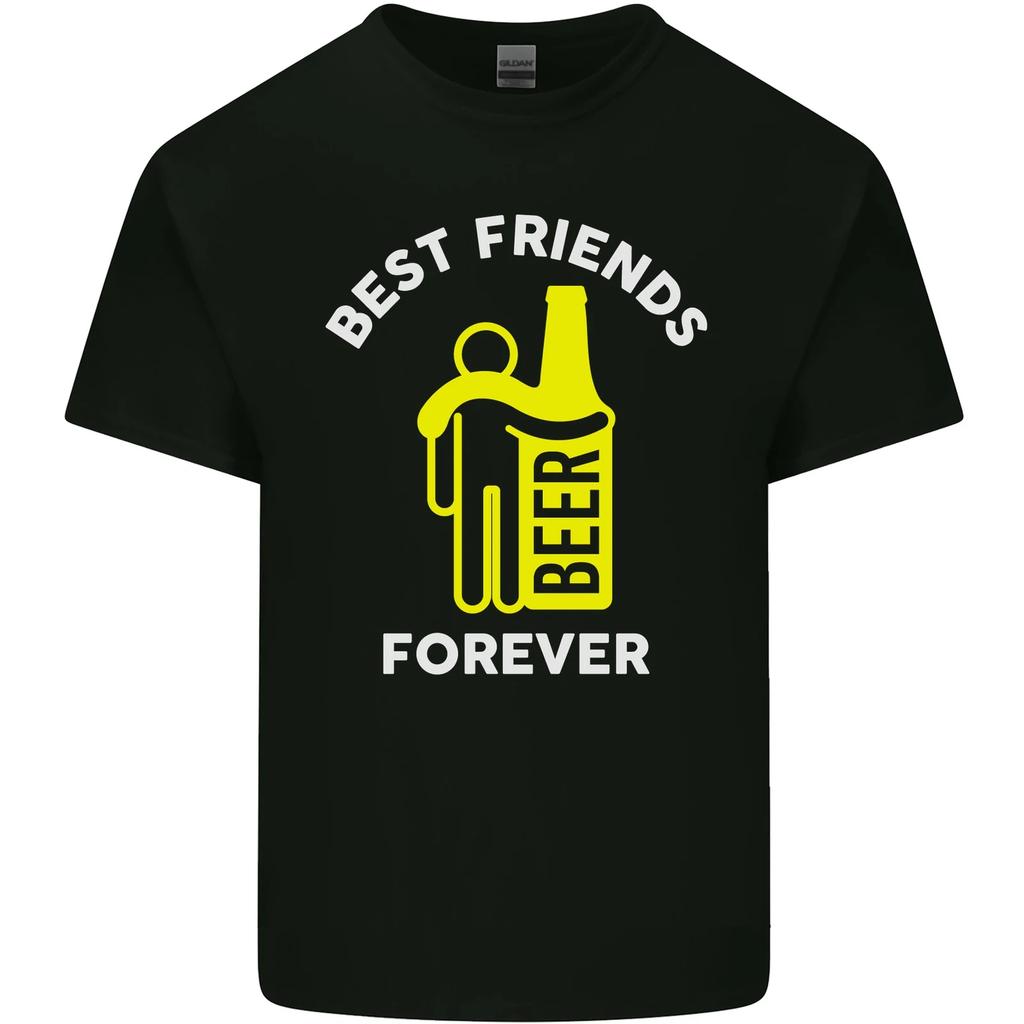 Я и Пиво Лучшие Друзья Навсегда Смешная Мужская Хлопковая Футболка Футболка Топ