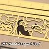 Japanese Cat Template Metal copper Bookmark Ruler Hollow Ruler Diy Crafts Gift School Reading folder