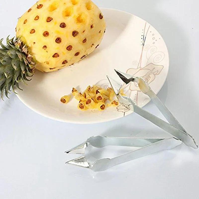 1Pcs Practical Pineapple Eye Peeler Stainless Steel Seed Remover Cutting Clip Corer Useful Kitchen Fruit Tools