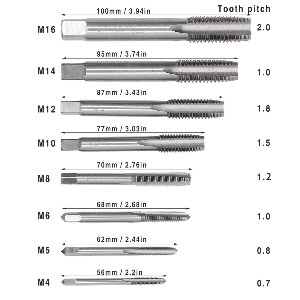 Tap Socket Set 1/4in Hex Shank Tap Socket Tap Socket Set Machine Lengthened Tapping Chuck 1/4in Hex Shank Steel Hand Tools