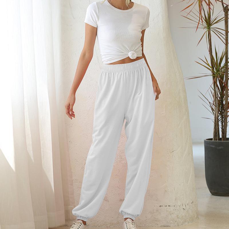 WTEMPO Женские тонкие брюки для бега, женские однотонные свободные спортивные штаны, женские повседневные брюки-карго с эластичной резинкой на талии и карманами