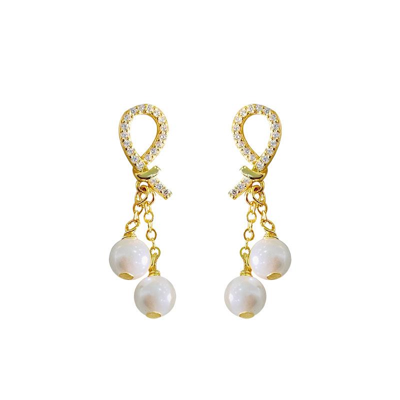 Изысканные серьги с бриллиантами и жемчугом для женщин с легким роскошным темпераментом