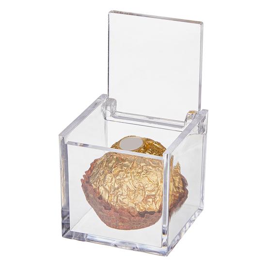 Прозрачные акриловые коробки, маленькие квадратные кубические контейнеры с крышкой, пластиковый органайзер для хранения конфет, таблеток, крошечных ювелирных изделий