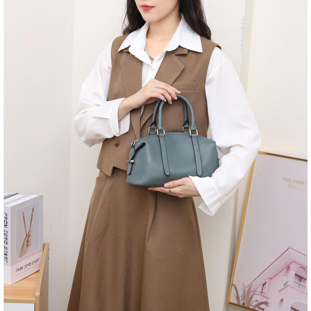 Сумка из коровьей кожи через плечо, сумка-кроссбоди, сумка-ракушка, популярная модная нишевая женская практичная мягкая сумка на одно плечо