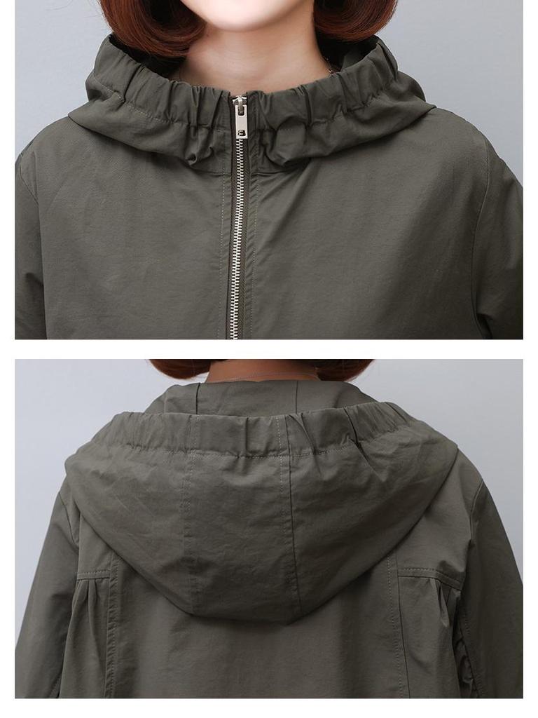 Мамина женская куртка с капюшоном премиум-класса - Новинка 2024 Весна/Осень Повседневный Свободный крой