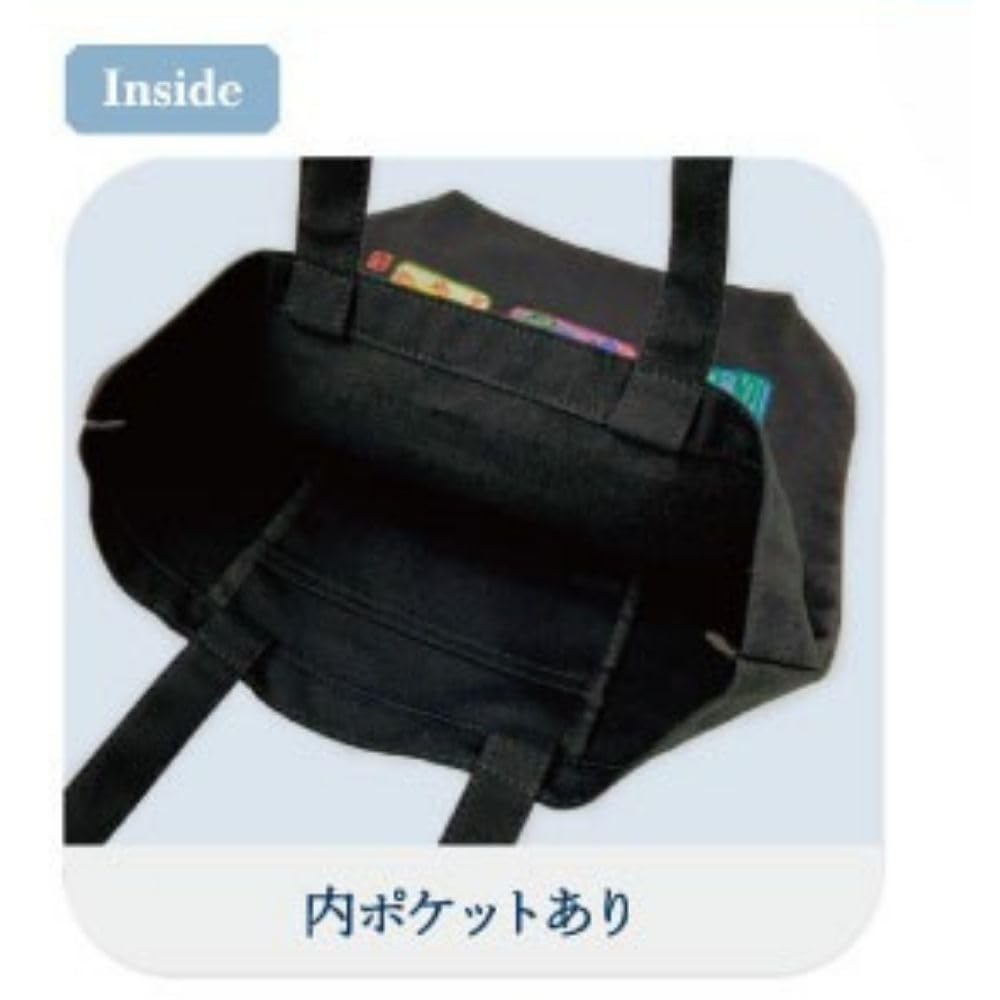 Marimo Craft Japanese Pattern Tote Pokémon Bag, Black, Approx. W360xH370xD120mm, PKM-911