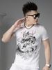 2025 Summer New Trendy Brand Dragon Totem Print Rhinestone Short-Sleeve T-Shirt Men's Casual Top Half-Sleeve Tee Shirt
