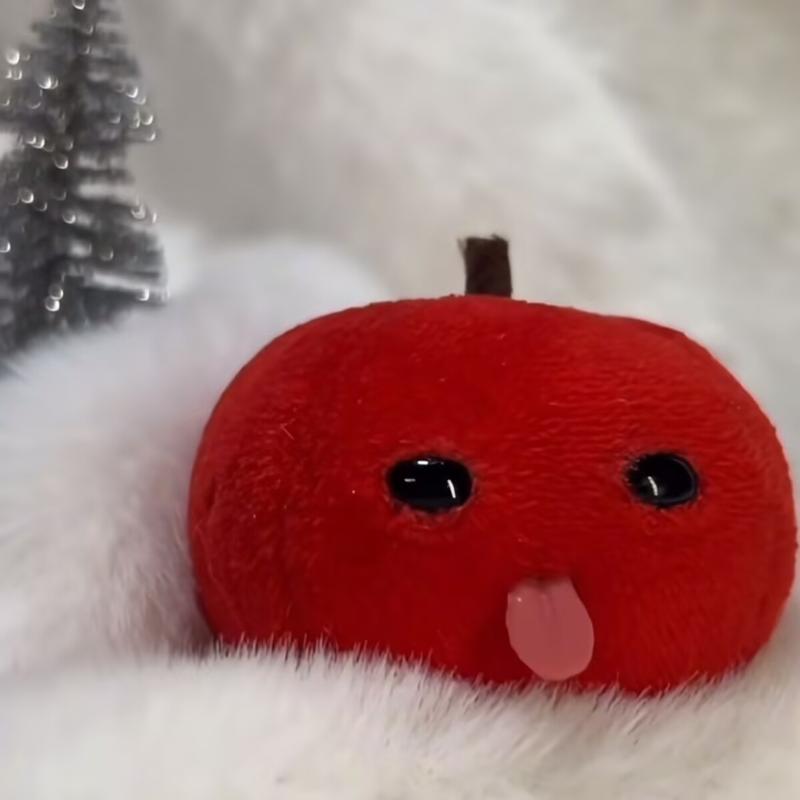 Silly Tongue Out Plush Fruit Keychain Perfect for Kids Backpack Fun