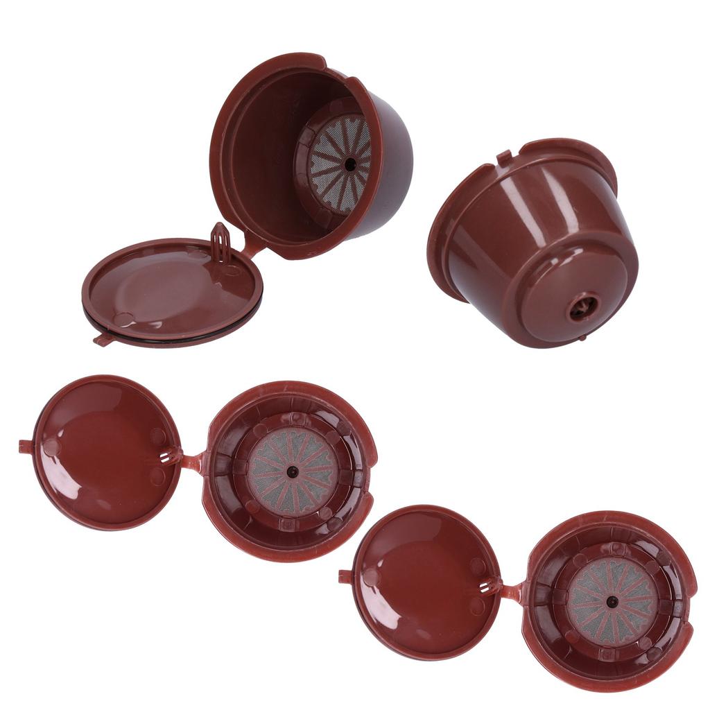 Многоразовая кофейная капсула, многоразовый кофейный фильтр для машины Dolce Gusto, с ложкой и щеткой, коричневый