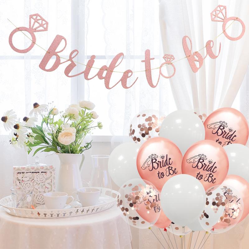 15 Brides To Be Decorated For A Rose Gold Confetti Balloon Combo Bachelorette Wedding Party