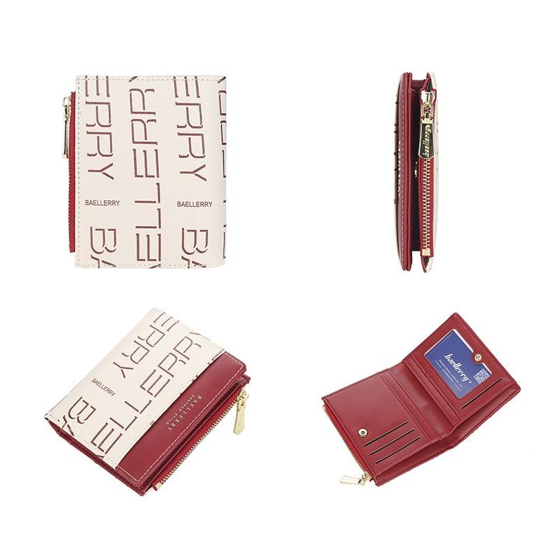 Baellerry женские короткие двойные кошельки с принтом, искусственная кожа, винтажный кошелек на молнии, кошелек с держателем для карт