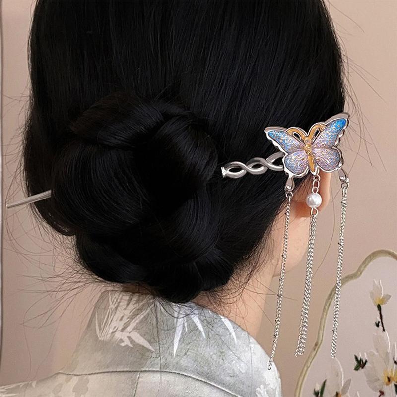 Vintage Butterfly Tassel Hair Sticks For Women Girls Chinese Style Hair Sticks Versatile Exquisite Hair Accessories Gifts
