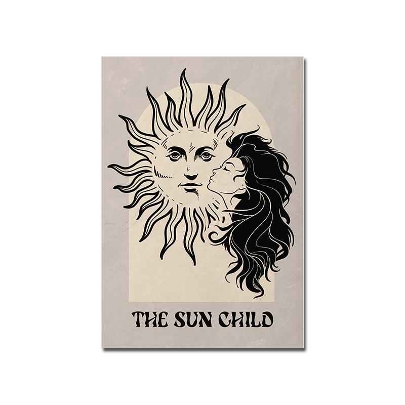 Witch Tarot Poster Abstract Celestial Canvas Painting Bohemian Astrology Art Printing Scandinavian Mural Living Room Decoration